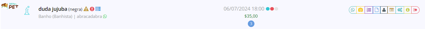 Exemplo de uma linha de atendimento